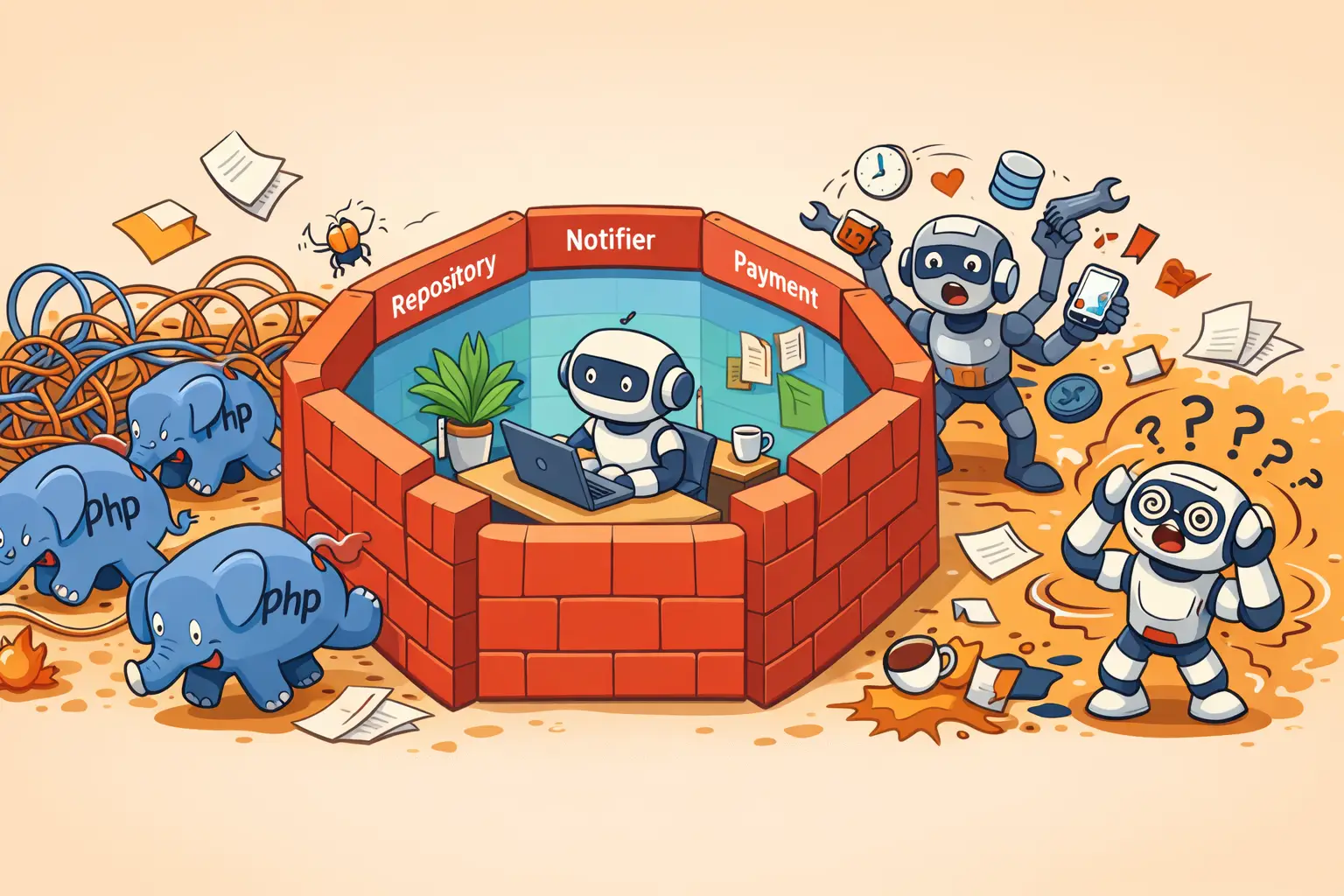 Hexagonale Architektur in Laravel: Domänenstruktur mit Ports und Adaptern